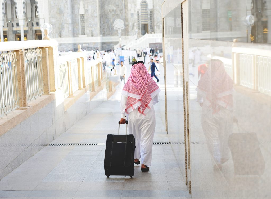 Umrah essentials and travel bag components